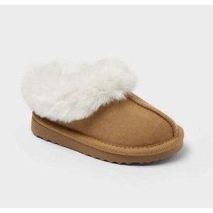 Toddler Piper Faux Fur Cuff Scuff Slippers Boots Cat & Jack Brown 9 (NWT) Warm